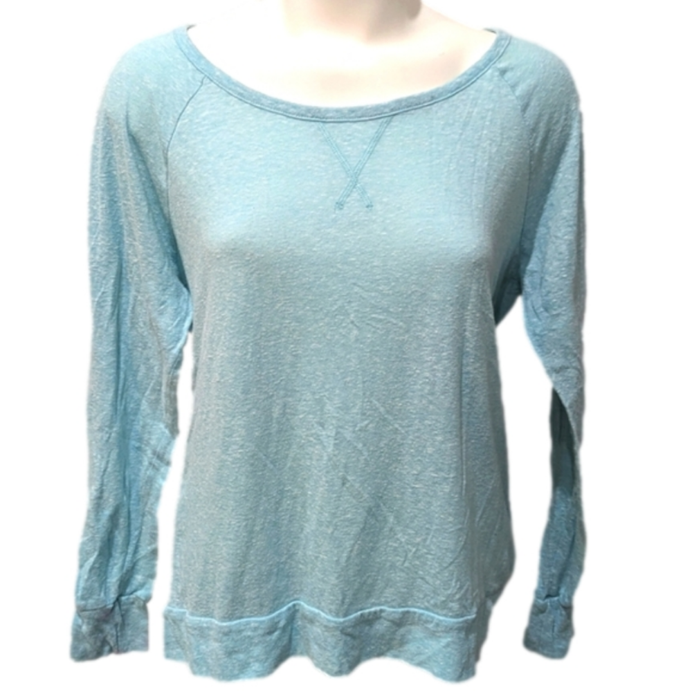 The perfect tee long sleeve blue shirt, x large